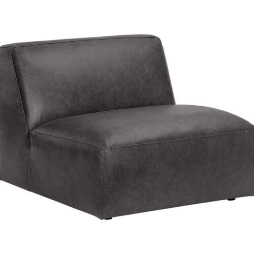 SUNPAN Watson Modular Armless Chair - Marseille Black Leather 106174 newmarket