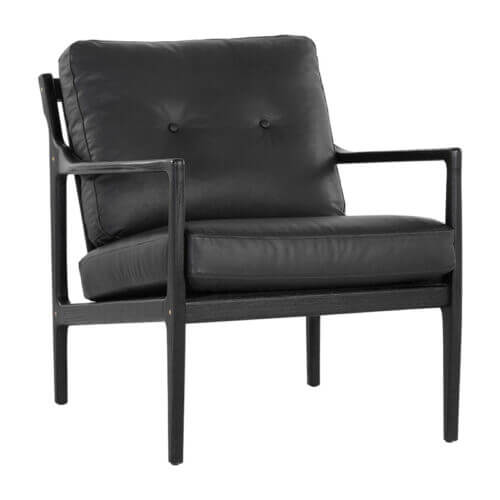 SUNPAN Gilmore Lounge Chair Black Leather 106691 vaughan