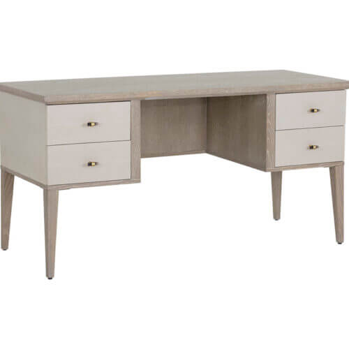 SUNPAN Pattinson Desk White Ceruse - Cream Shagreen 106867 mississauga