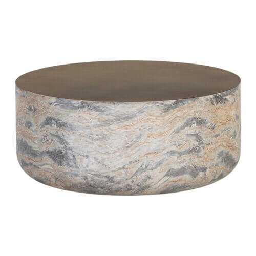 SUNPAN Diaz Coffee Table Marble Look - Antique Brass 107198 laval