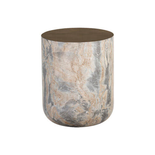 SUNPAN Diaz End Table Marble Look - Antique Brass 107199 halifax