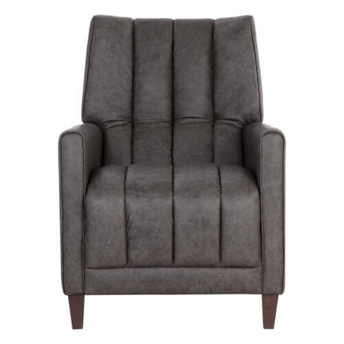 SUNPAN Romalda Lounge Chair - Vintage Charcoal Leather 109009 edmonton