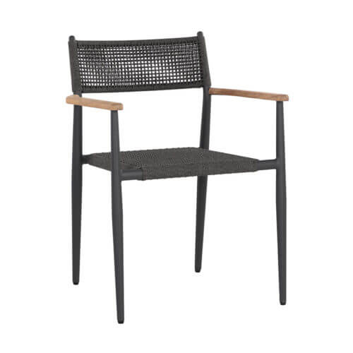 SUNPAN Kona Stackable Dining Armchair - Dark Grey SET OF TWO 109046 laval