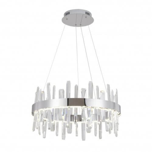 BETHEL CHROME STAINLESS STEEL FRAME LED CHANDELIER FT70C24CR woodbridge