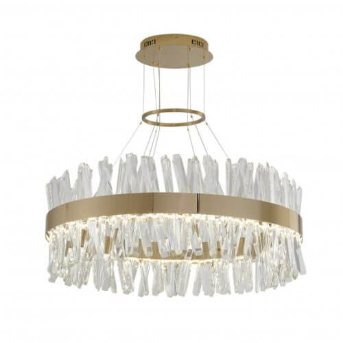 BETHEL GOLD LED CHANDELIER WITH CLEAR CRYSTALS LX61C32G calgary