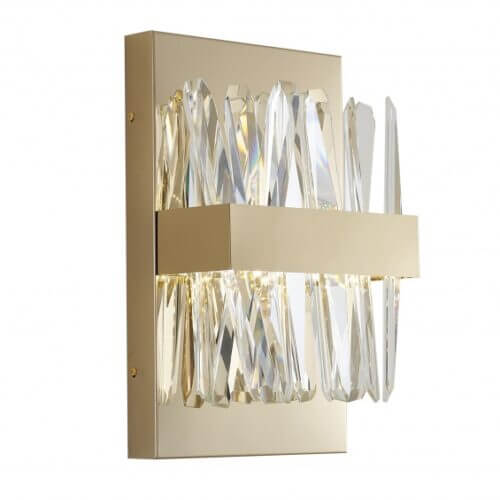 BETHEL LED GOLD WALL SCONCE WITH CLEAR CRYSTALS LX61W10G alliston