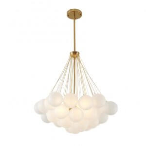 BETHEL WHITE FROSTED GLASS CHANDELIER LA34C31CO caledon