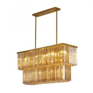 BETHEL SATIN BRASS FRAME LINEAR CHANDELIER LA35C38G kleinburg