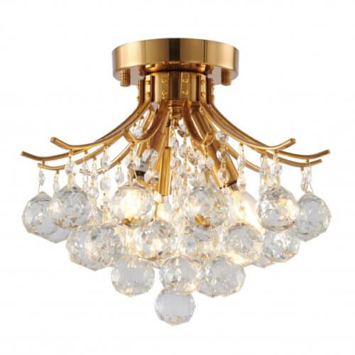 BETHEL SATIN BRASS FRAME SEMI FLUSH MOUNT BET01FM12BR monton