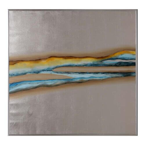 SUNPAN Copper Mine 48" X 48" Silver Floater Frame A0204 aurora