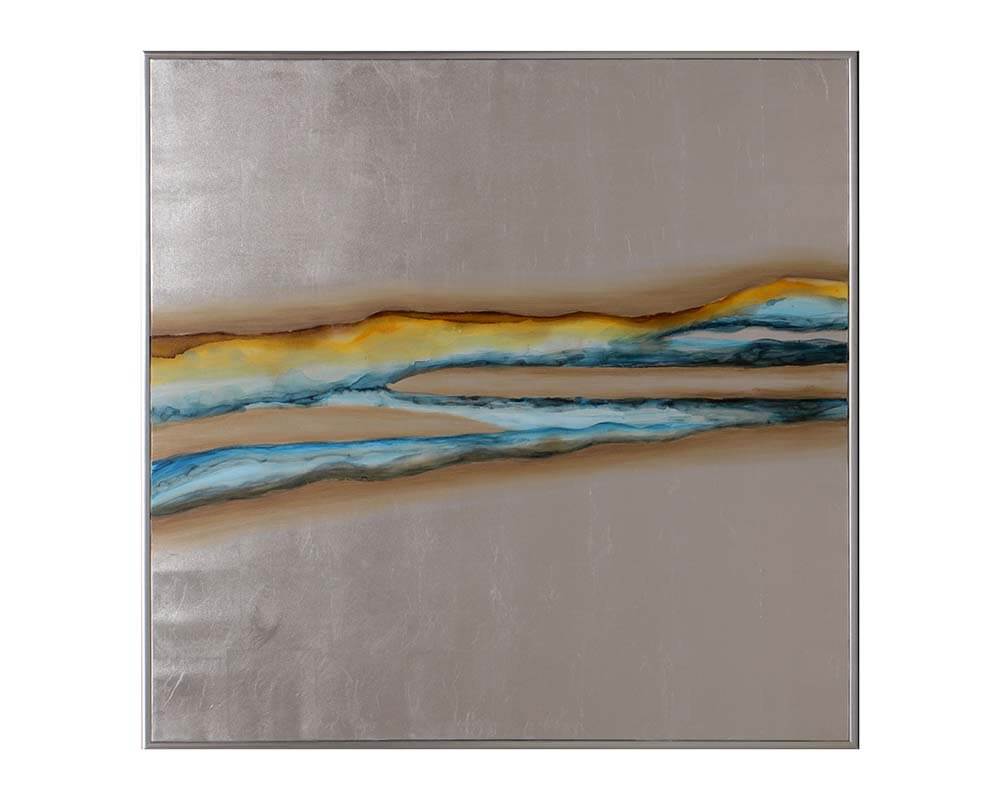 SUNPAN Copper Mine 48" X 48" Silver Floater Frame A0204 aurora