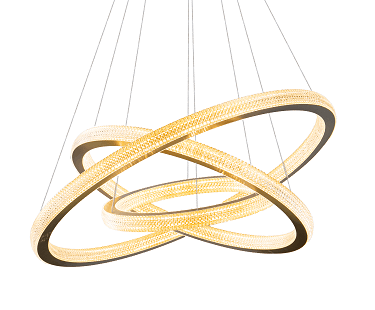 BETHEL SAND GOLD FRAME THREE RING LED CHANDELIER GL313C33G collingwood