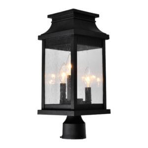 CWI LIGHTING MILFORD 3 LIGHT OUTDOOR BLACK LANTERN HEAD 0418PT7S-3 laval