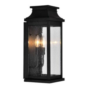 CWI LIGHTING MILFORD 2 LIGHT OUTDOOR BLACK WALL LANTERN 0418W7L-2 nobleton