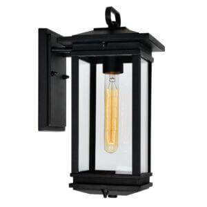 CWI LIGHTING OAKWOOD 1 LIGHT OUTDOOR BLACK WALL LANTERN 0422W7-1-101 alliston