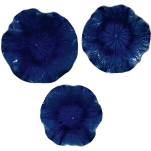 UTTERMOST ABELLA CERAMIC WALL DECOR COBALT SET OF THREE 04253 calgary