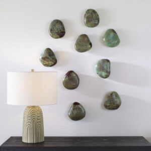 UTTERMOST PEBBLES WOOD WALL DECOR AQUA SET OF NINE 04325 montreal
