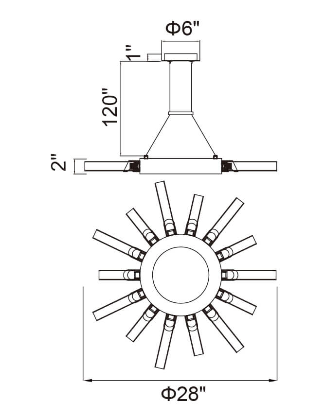 CWI LIGHTING COLLAR 14-LIGHT CHANDELIER 1121P28-14-602 sarnia