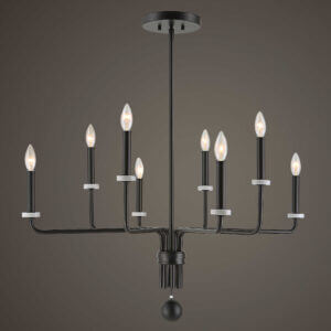 UTTERMOST EBONY ELEGANCE 8 LT CHANDELIER 21353 aurora