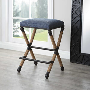 UTTERMOST FIRTH COUNTER STOOL NAVY 23710 oakville