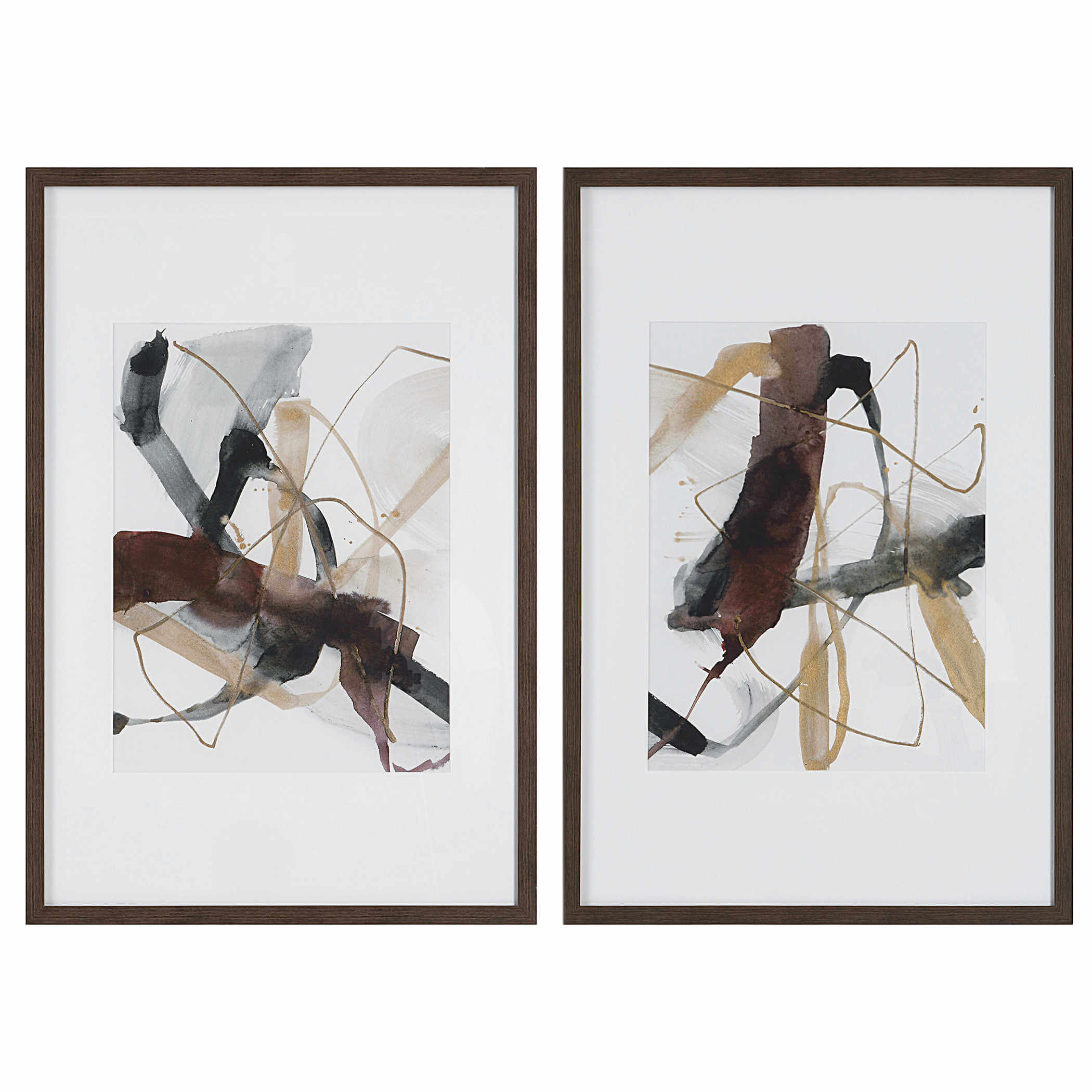 UTTERMOST BURGUNDY INTERJECTION FRAMED PRINTS SET OF TWO 41440 king city