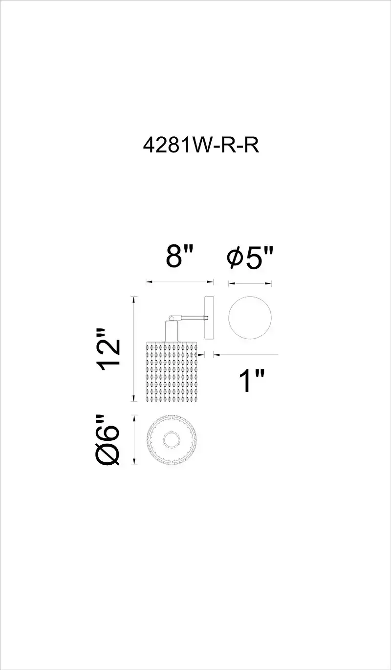CWI LIGHTING GLITZ 1-LIGHT WALL SCONCE 4281W-R-R (Clear) parkdale