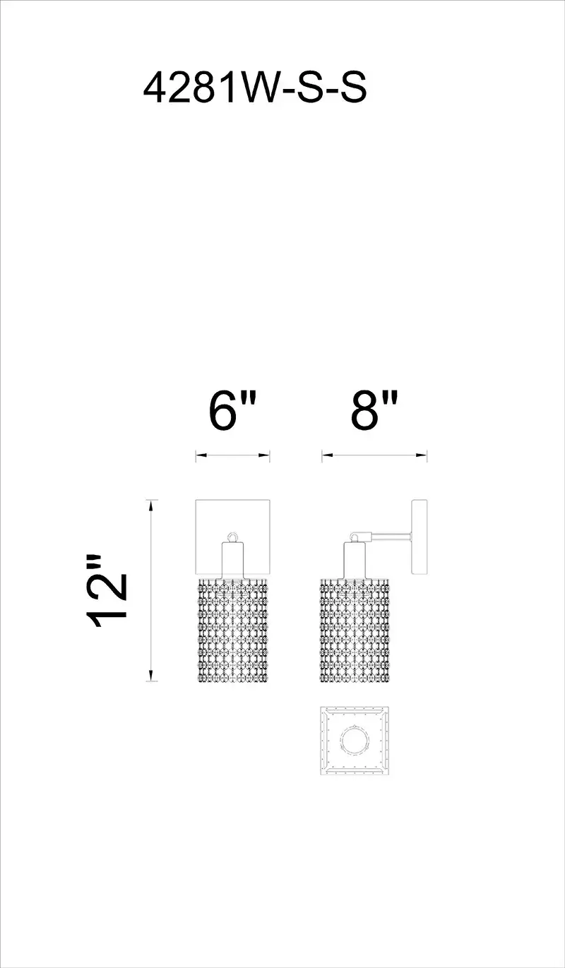 CWI LIGHTING GLITZ 1-LIGHT WALL SCONCE 4281W-S-S (Clear) newmarket