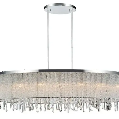 CWI-LIGHTING BENSON 7-LIGHT LINEAR CHANDELIER 5562P38C-O Clear kleinburg