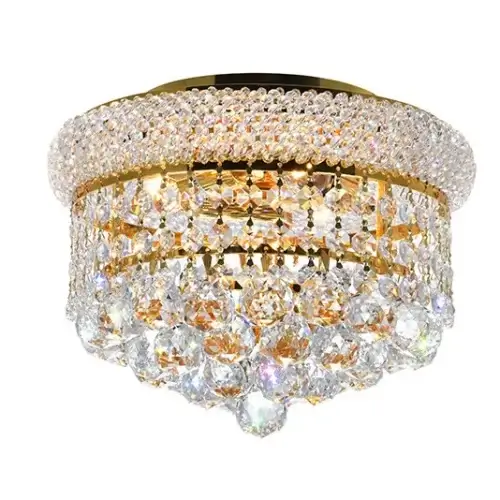 CWI LIGHTING EMPIRE 3-LIGHT FLUSH MOUNT GOLD 8001C10G monton