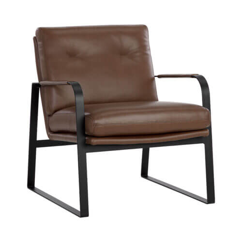 SUNPAN Sterling Lounge Chair Missouri Mahogany Leather 107698 nobleton
