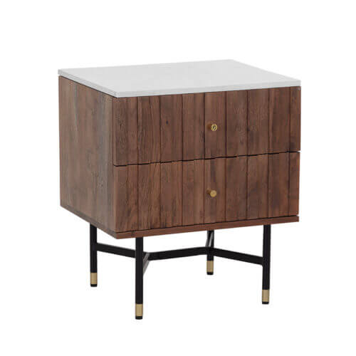 SUNPAN Wellington Nightstand White Marble 108673 oakville