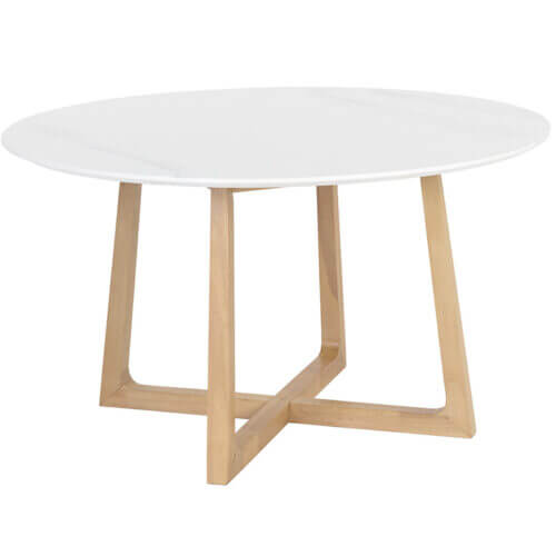 SUNPAN Flores Dining Table Pale Honey White Marble - 53" 108702 collingwood