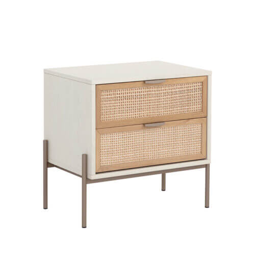 SUNPAN Avida Nightstand Champagne Gold - Cream/natural 108806 vancouver