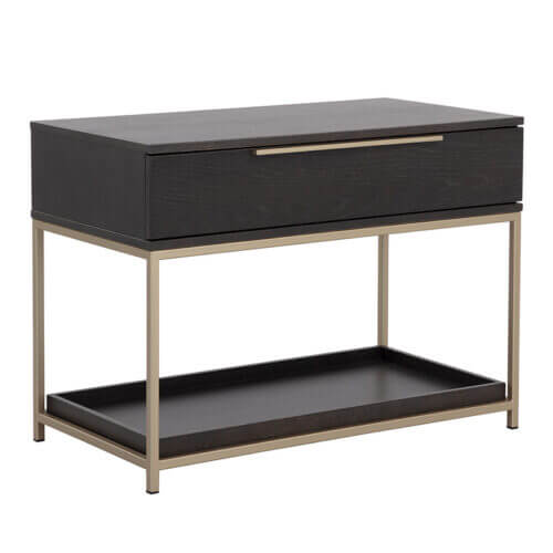 SUNPAN Rebel Nightstand Large Gold Charcoal Grey 109073 laval