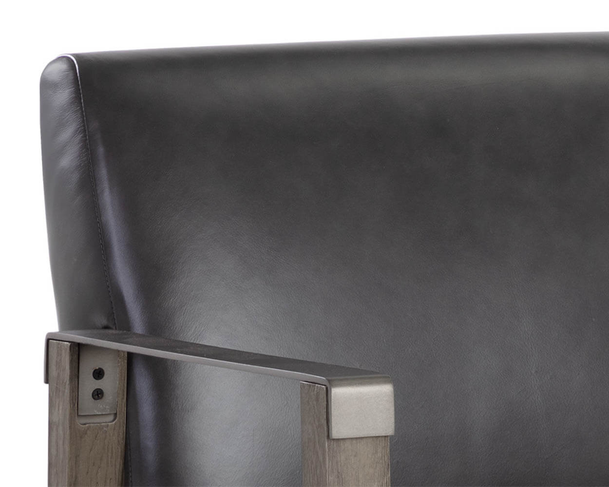 SUNPAN Earl Dining Armchair Ash Grey - Brentwood Charcoal Leather 109092 niagara