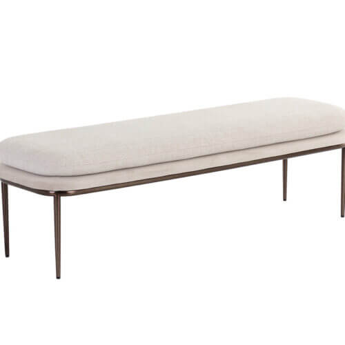 SUNPAN Koffi Bench - Dark Bronze - Chacha Cream / Meg Taupe 109313 fredericton