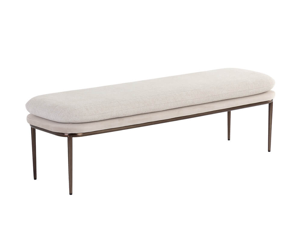SUNPAN Koffi Bench - Dark Bronze - Chacha Cream / Meg Taupe 109313 fredericton