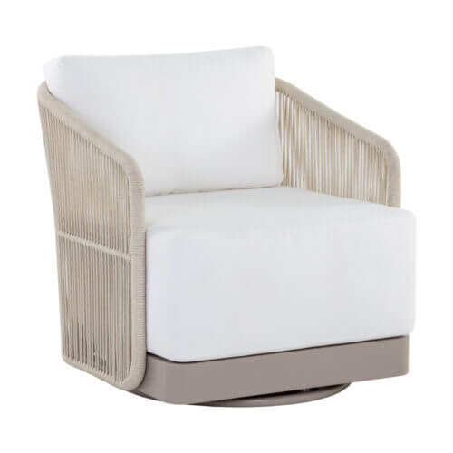 SUNPAN Allariz Swivel Armchair Greige - Stinson White 109650 vaughan