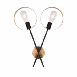 BETHEL TWO LIGHT BLACK & GOLD METAL FRAME WALL SCONCE DU130W17G ottawa