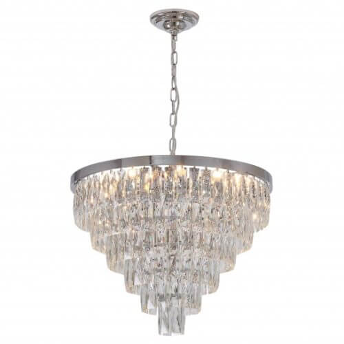 BETHEL SIX TIER CHROME METAL FRAME CHANDELIER OC22C23CH king city