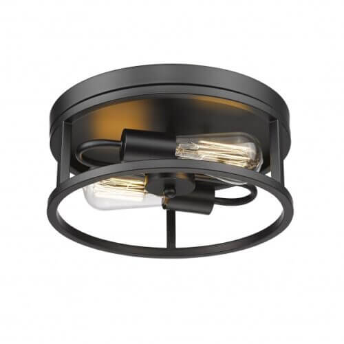BETHEL BLACK IRON FRAMED FLUSH MOUNT LIGHT YS2180C12BLK halifax