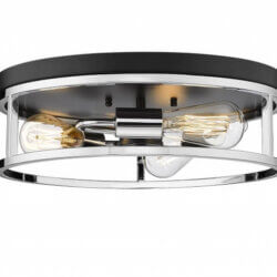 BETHEL BLACK & CHROME FRAMED FLUSH MOUNT LIGHT YS2180C16BCH edmonton