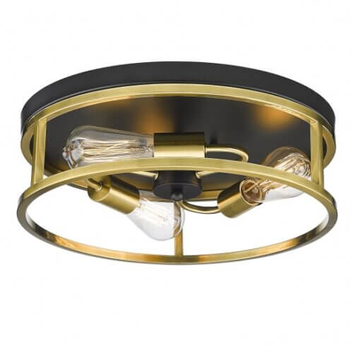 BETHEL BLACK & GOLD FRAMED FLUSH MOUNT LIGHT YS2180C16BGD calgary