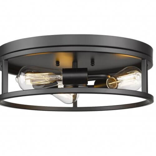 BETHEL ROUND BLACK IRON FRAMED FLUSH MOUNT YS2180C16BLK vancouver