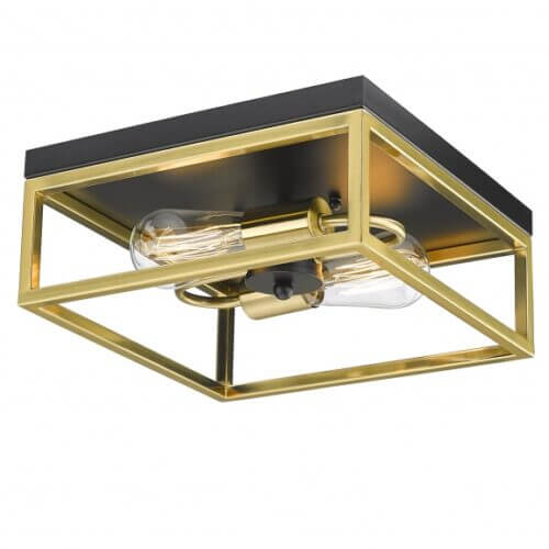BETHEL BLACK AND GOLD BOX FLUSH MOUNT YS2181C12BGD vaughan
