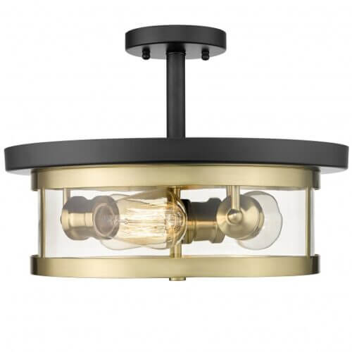 BETHEL BLACK & GOLD ROUND SEMI FLUSH MOUNT YS22137-3SF-BGD winnipeg