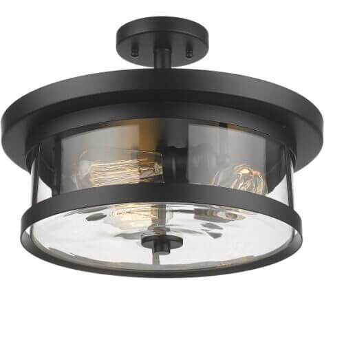 BETHEL BLACK ROUND SEMI FLUSH MOUNT YS22137-3SF-BLK toronto