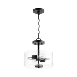 Dakota 12-in Semi-Flush Mount Black