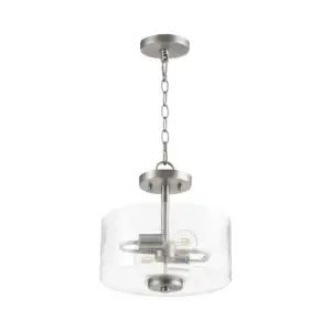 Dakota 12-in Semi-Flush Mount Satin Nickel