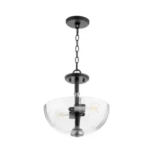 Monarch 2-Light Black/Satin Nickel Dual Mount